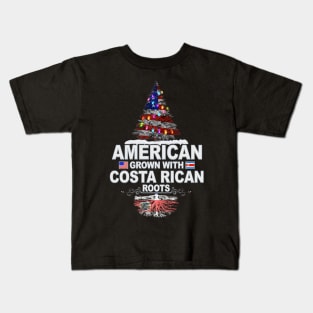 Christmas Tree  American Grown With Costa Rican Roots - Gift for Costa Rican From Costa Rica Kids T-Shirt